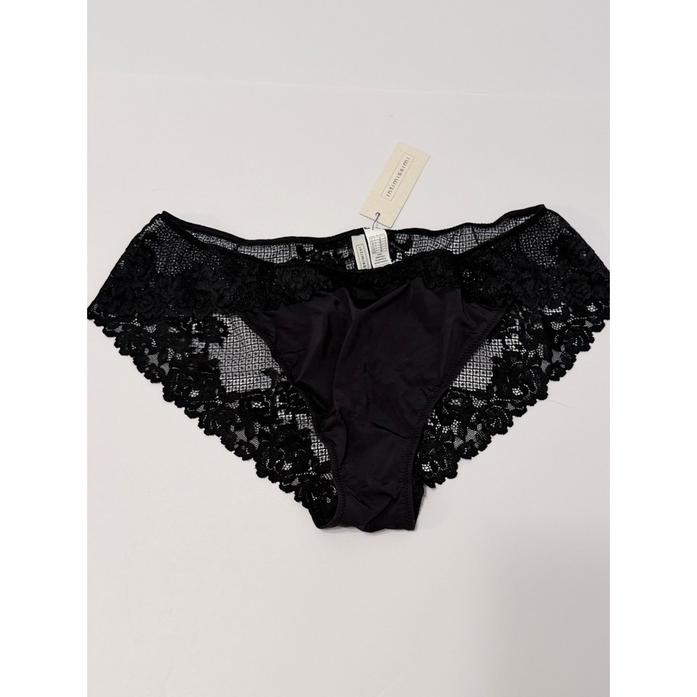 Intimissimi Black Lace Microfiber Panties SI1294P NWT XL